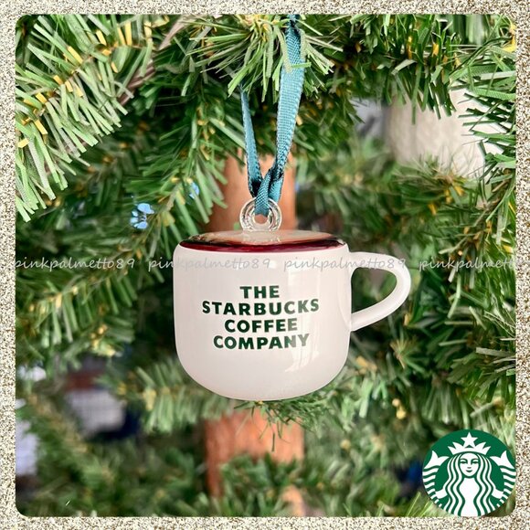 🎄☕ NIB/NWT 2025 Starbucks Glass Latte Christmas Tree Ornament Dated - Picture 2 of 6